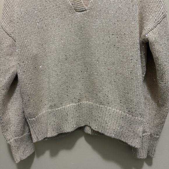 J.Crew Natural Sequin Polo Pullover Sweater XL - Picture 5 of 10